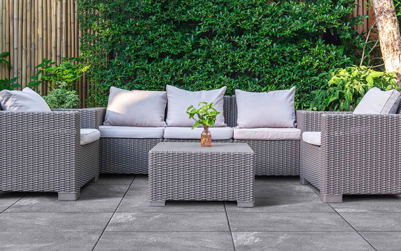 Yosemite grey porcelain paving tiles